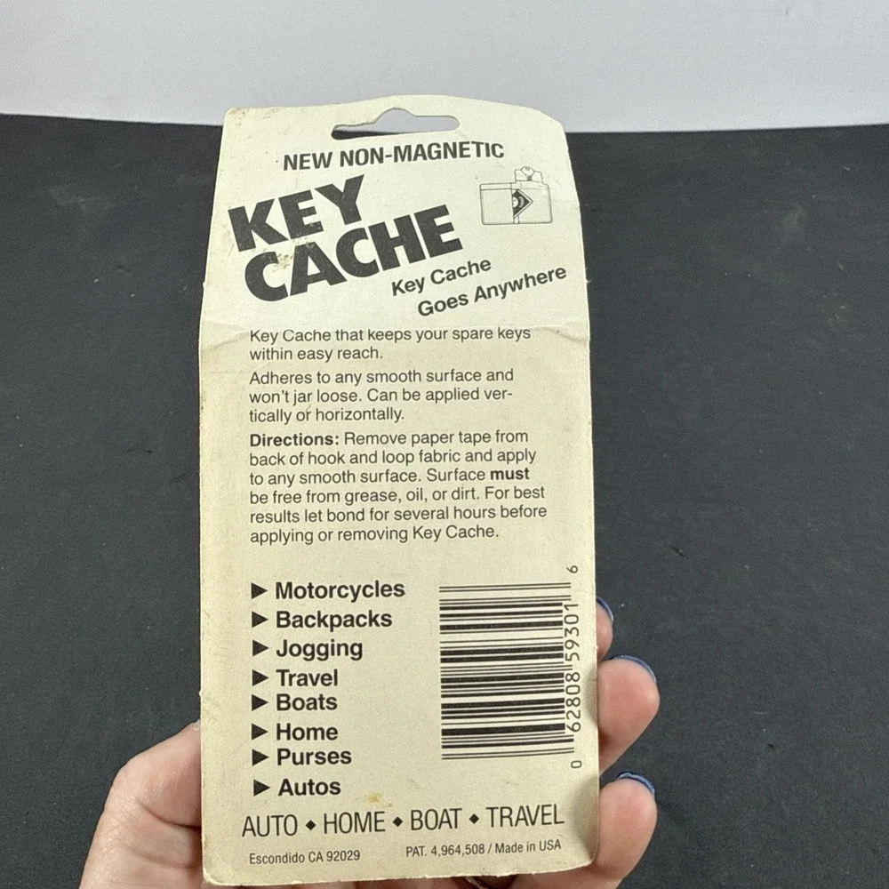 Vintage Wet Winds Black Pouch Key Cache Hider Holder Hook and Loop Non-Magnetic